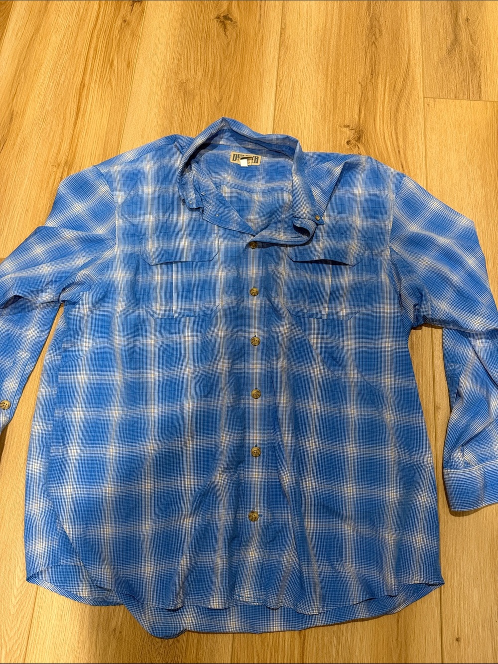 Duluth Trading Co Blue Plaid Button-Down Shirt